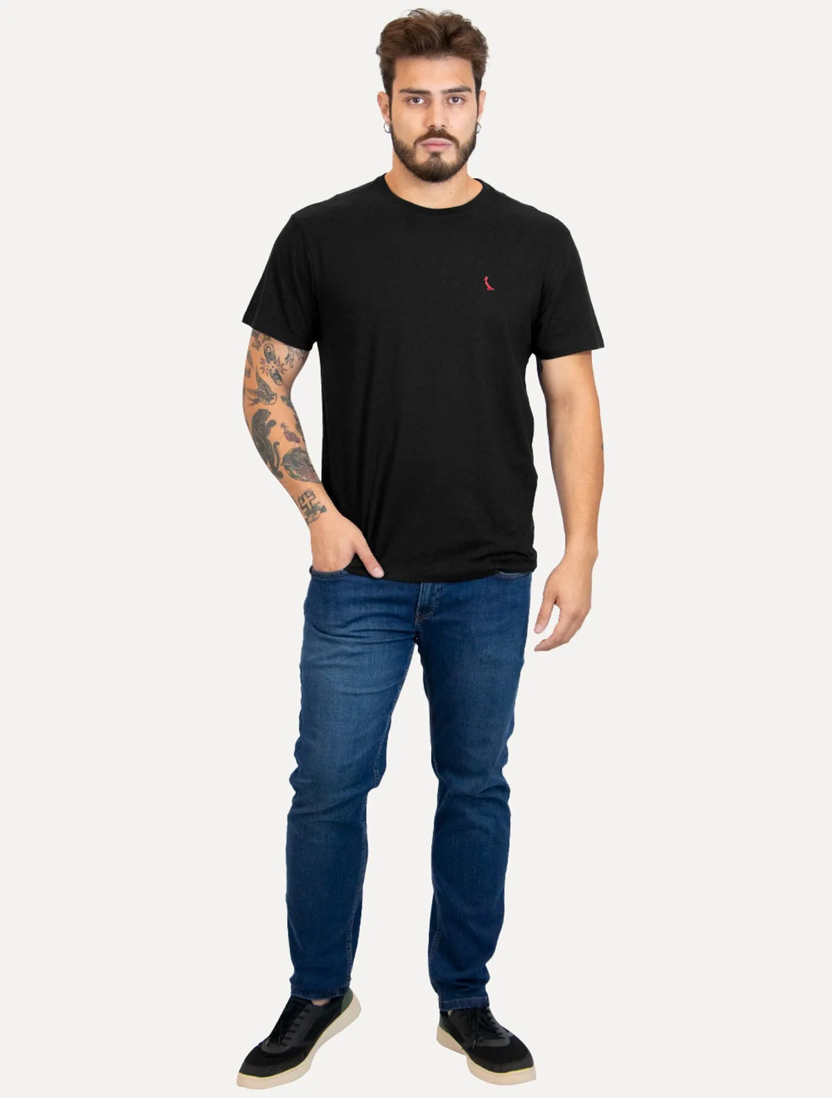 Camiseta Reserva Masculina Básica Brasa Red Preta