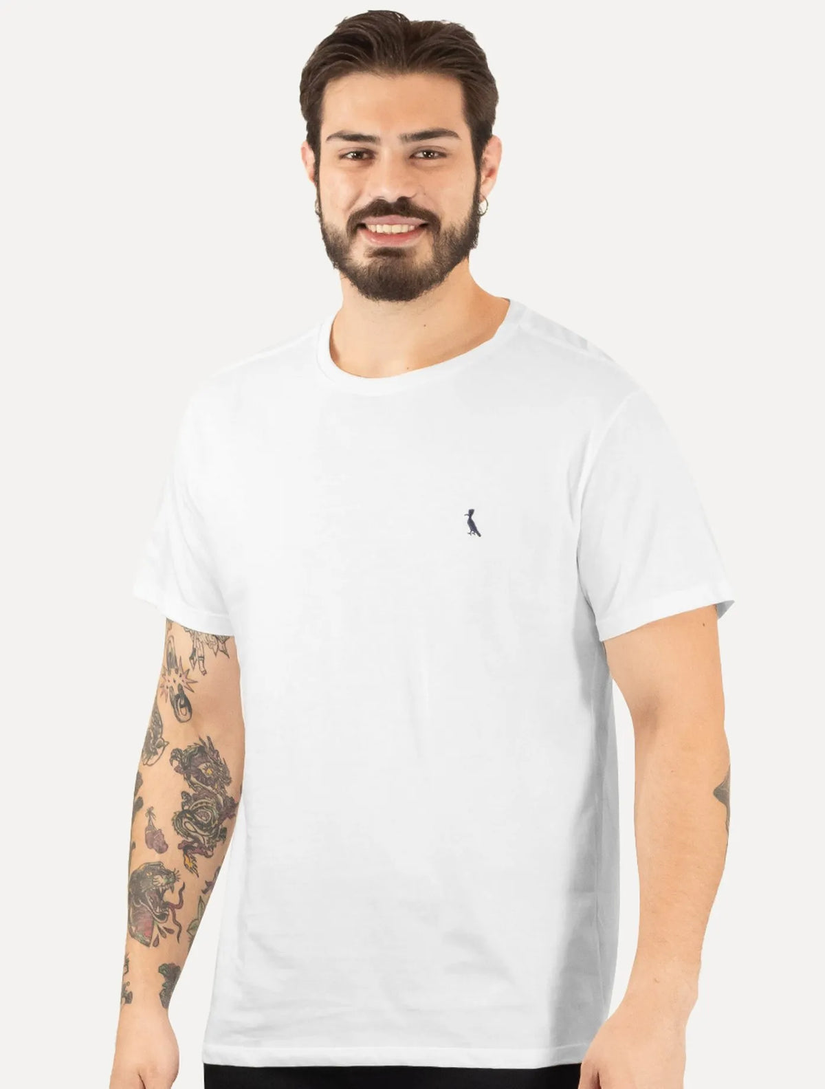 Camiseta Reserva Masculina Gota Pica-Pau Bordado Branca