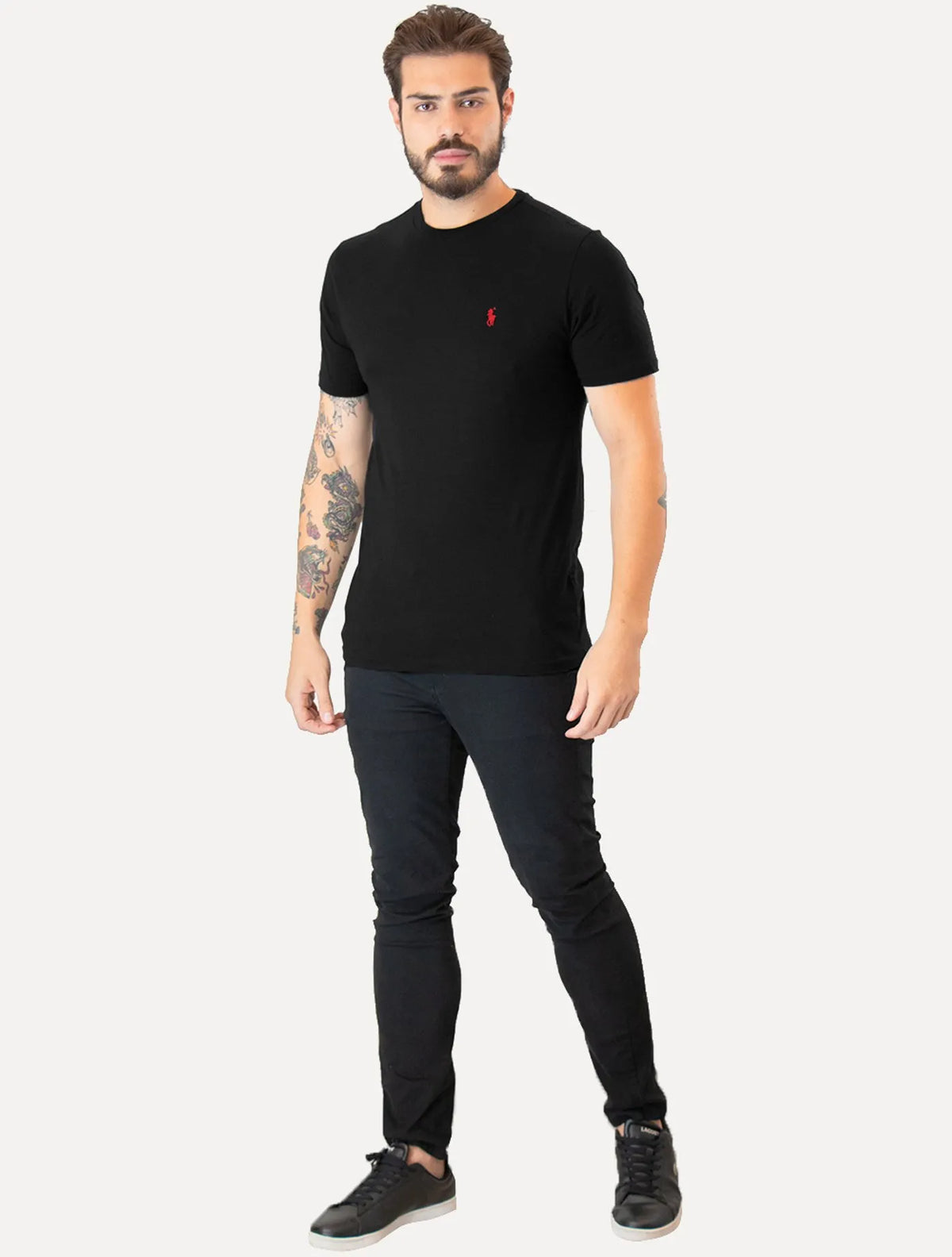 Camiseta Ralph Lauren Masculina Custom Slim Fit Preta
