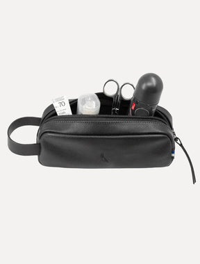 Necessaire Reserva Masculina Couro Dark Logo Oslo Preta