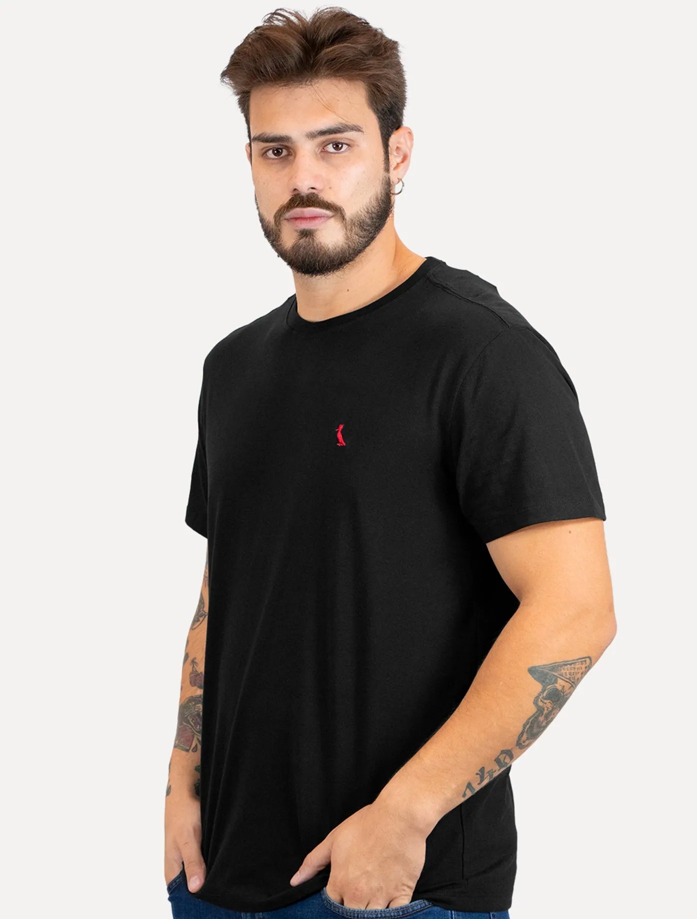 Camiseta Reserva Masculina Básica Brasa Red Preta