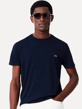 Camiseta Lacoste Masculina Jérsei Algodão Pima Azul Marinho