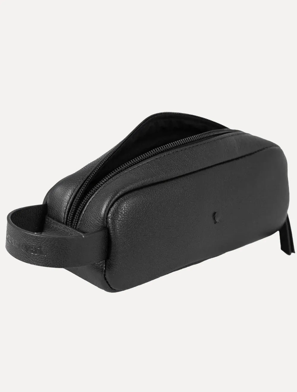 Necessaire Reserva Masculina Couro Dark Logo Oslo Preta