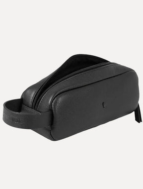 Necessaire Reserva Masculina Couro Dark Logo Oslo Preta